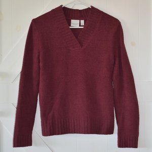 Sonoma life + style comfy cozy pull over v neck long sleeve sweater maroon red